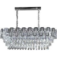 نجف مودرن كريستال فضي مقاس 80×30 سم – 10 لمبة قاعد...