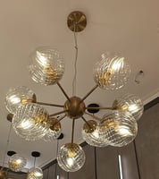 ثريا مودرن بـ 9 لمبات – تصميم كروي زجاجي فاخر – قا...