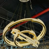 نجف علاقي ليد ذهبي ثلاث اضاءات حلقات متوفر بعده مق...