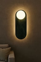 ابليك جداري رخامي أنيق 40 سم لون اسود - إضاءة صفرا...