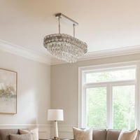 نجف مودرن كريستال فضي مقاس 80×30 سم – 10 لمبة قاعد...