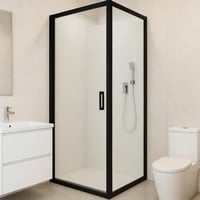 كابينة شور ايطار اسود وقزاز شفاف – تصميم فاخر يليق...