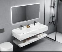 مغاسل رخام ابيض قطعتين حوض وحوضين بعدة مقاسات