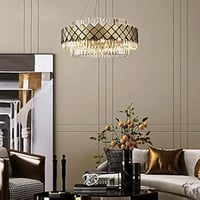 ثرياء علاقي كرستال ذهبي دائري بتصميم عصري مقاس 80...