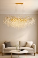 ثريا بتصميم أوراق الشجر الفاخر – لون ذهبي – شكل بي...