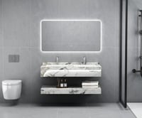 مغاسل رخام ابيض معرق ذهبي اناره اماميه حوض وحوضين...