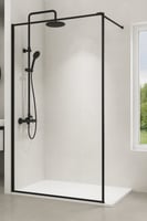 ساتر شاور زجاجي شفاف بإطار أسود أنيق – متوفر بعدة...