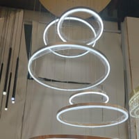 ثريا ليد ذهبي بثلاث اضاءات لقبب المنازل والصالات ا...