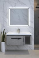 مغسلة ديكور مع مراية ليد LED – متوفرة بمقاسين 80 س...