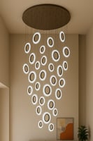 ثريا شلال قبب صالات درج اسود ثلاث اضاءات 5 متر قاب...