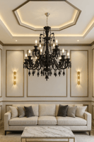 نجفة كريستال اسود كلاسيكية فاخرة بأ حجام متعدده –...