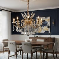 ثرياء كريستال فاخرة بتصميم كلاسيكي ذهبي – متوفرة ب...