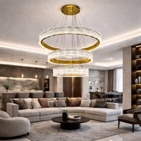 علاقي ليد مودرن ذهبي بثلاث اضاءت مع ريموت كنترول –...