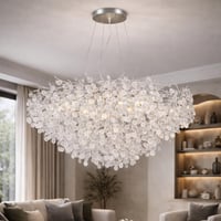 ثريا كريستال دائرية فاخرة – لون فضي