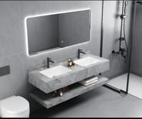 مغاسل رخام رصاصي قطعتين حوض وحوضين بعدة مقاسات