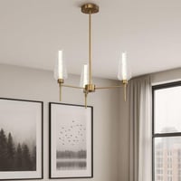 ثريا مودرن ذهبي بـ 3 لمبات زجاجية – تصميم أنيق اضا...