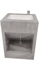 مغسلة وضوء لكبار السن –رصاصي مُرخم | 60×50×80 سم