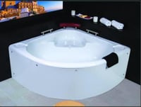 بانيو كلاسيكي ابيض زاوية فوق البلاط متوفر بعده مقا...