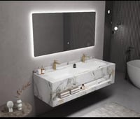 مغاسل رخام ابيض حوض وحوضين بعدة مقاسات