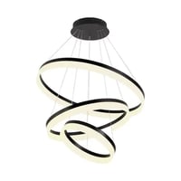 نجف علاقي ليد اسود ثلاث اضاءات حلقات باشكال متعدده