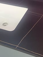 مغسلة الومنيوم ديكور بسطح رخام 80 سم +مرايا بصيدلي...