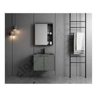 مغسلة الومنيوم ديكور بسطح رخام 60 سم +مرايا بصيدلي...