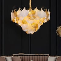 ثريا أوراق الشجر LED بتصميم عصري فاخر