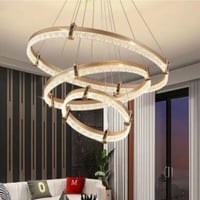 نجف علاقي ثلاث حلق ليد ثلاث اضاءات متوفر بلونين