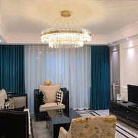 ثريات ليد ثلاث اضاءات كرستال دائري ومتستطيل تصميم...