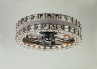 ثرياء مروحه سقف كرستال ذهبي مع اسود مقاس 45 سم