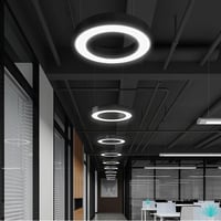 ثريات اسقف دائري ليد اصفر تصميم عصري مقاس 60 سم