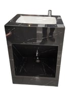 مغسلة وضوء لكبار السن – أسود مُرخم أبيض | 60×50×80...