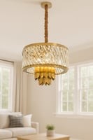 ثريا كريستال فاخرة بتصميم ذهبي عصري – متوفرة بثلاث...