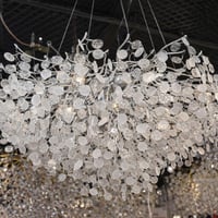 ثريا كريستال دائرية فاخرة – لون فضي