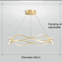 ثريات سقف مقاس 60 سم 3 اضاءات لون الابطار ذهبي