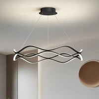 نجف سقف مقاس 60 سم 3 اضاءات لون الابطار اسود