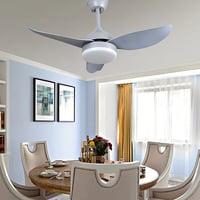 ثرياء مع مروحه بثلاث اضاءات لون رمادي