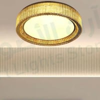 ثريا لطش مودرن ذهبي 3 اضاءات دائري 65 واط مقاس الق...