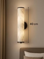 ابليك جداري رخامي بإطار أسود – إضاءة صفراء دافئة –...