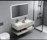 مغاسل رخام رصاصي قطعتين حوض وحوضين بعدة مقاسات