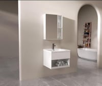 مغسله ديكور الومنيوم ابيض سطح سيراميك متوفر بمقاسي...