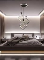 ثريات مودرن علاقي ليد ثلاثي اسود 3 اضاءات