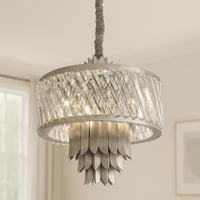 ثريا كريستال فاخرة بتصميم فضي عصري – متوفرة بثلاثة...