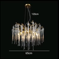 ثريا علاقي كريستال طويل دائري مقاس 65 سم ذهبي