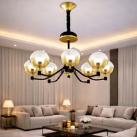 ثريا سقف مودرن بتصميم أنيق – ثلاث إضاءات – أسود مع...