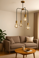 ثريا مودرن 4 لمبات E27 – تصميم أنبوبي مميز باللون...