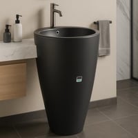 مغسلة ستاند سيراميك أسود – تصميم عصري دائري 50×50...