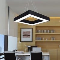 ثريات اسقف مربع ليد اصفر تصميم عصري مقاس 80 سم