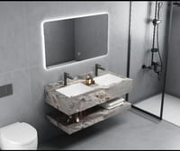 مغاسل رخام بني قطعتين حوض وحوضين بعدة مقاسات