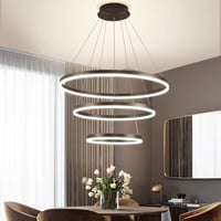 نجف علاقي ليد اسود ثلاث اضاءات بريموت تحكم ثلاث حل...